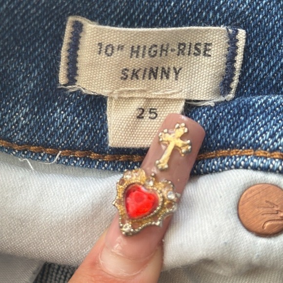 Madewell 10 Inch High Rise Skinny Jean Womens Size 25 - Picture 3 of 8